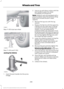 Page 301Rear: F-350 dual rear wheel
Rear: F-450 and F-550
Jacking the Vehicle
1. Insert the jack handle into the pump
linkage. 2. Use an up-and-down motion with the
jack handle to raise the wheel
completely off the ground.
Note: Hydraulic jacks are equipped with a
pressure release valve that prevents lifting
loads which exceed the jack's rated
capacity.
3. Remove the lug nuts with the lug wrench.
4. Replace the flat tire with the spare tire,
making sure the valve stem is facing
outward on all front an...