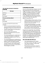 Page 429You can also access 911 Assist by
pressing:
Message
Settings
Phone
911 Assist
Or you can also select:
Help
911 Assist
To make sure that 911 Assist works
properly:
• SYNC must be powered and working
properly at the time of the incident and
throughout feature activation and use.
• The 911 Assist feature must be set on
prior to the incident.
• You must pair and connect a
Bluetooth-enabled and compatible
phone to SYNC.
• A connected Bluetooth-enabled phone
must have the ability to make and
maintain an...