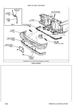 Page 1063Exploded view of the front bumper assembly
Click to enlarge
HOW TO USE THIS BOOK
1086 REMOVAL & INSTALLATION 