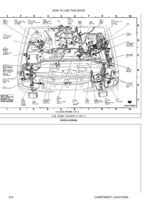 Page 5784.0L SOHC ENGINE (1 OF 3)
Click to enlarge
HOW TO USE THIS BOOK
574 COMPONENT LOCATIONS 