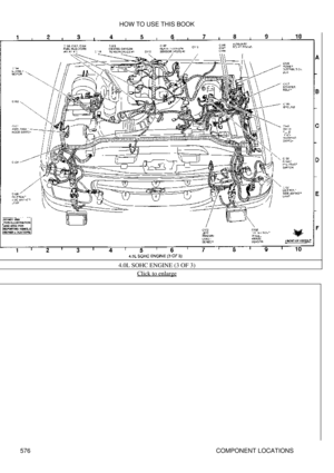 Page 5804.0L SOHC ENGINE (3 OF 3)
Click to enlarge
HOW TO USE THIS BOOK
576 COMPONENT LOCATIONS 