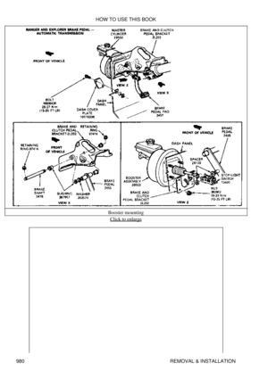 Page 962Booster mounting
Click to enlarge
HOW TO USE THIS BOOK
980 REMOVAL & INSTALLATION 