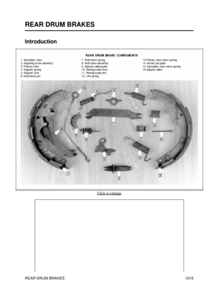 Page 995
REAR DRUM BRAKES
Introduction
Click to enlarge
REAR DRUM BRAKES 1015 