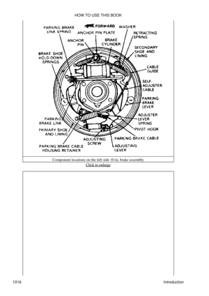 Page 996Component locations on the left side 10 in. brake assembly
Click to enlarge
HOW TO USE THIS BOOK
1016 Introduction 