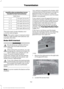 Page 145Upshifts when accelerating (recom-
mended for best fuel economy)
Shift from:15 mph (24 km/h)
1 - 2
25 mph (40 km/h)
2 - 3
40 mph (64 km/h)
3 - 4
45 mph (72 km/h)
4 - 5
50 mph (80 km/h)
5 - 6
The instrument cluster displays your
currently selected gear.
Note: The system stays in manual control
until you make another shift selection (for
example, drive [D]).
Brake-Shift Interlock WARNINGS
Do not drive your vehicle until you
verify that the brake lamps are
working.
When doing this procedure, you will
be...