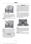 Page 1524. Release the cushion latches by pulling
the short black strap while pulling on
the strap located at the top of the
seatback to tumble the seat all the way
into the tub in the floor.
Note: Do not use the seat anchors as cargo
tie downs. Note:
Do not use the third row seat back as
a load floor when the seatback is folded.
Note: Make sure that the area under the
seat is free of objects before stowing it.
Unfolding the Third Row Manual Seat WARNINGS
Make sure seat is latched to vehicle
floor by pushing and...