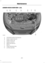 Page 243UNDER HOOD OVERVIEW - 2.5L
Windshield washer fluid reservoir
A
Engine coolant reservoir
B
Engine oil filler cap
C
Engine oil dipstick
D
Brake fluid reservoir
E
Battery
F
Power distribution box
G
Air filter assembly
H
240
Escape/Kuga (TM2), enUSA, First Printing MaintenanceABCEFGD
HE146023  