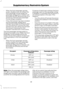 Page 41•
When the front passenger sensing
system disables (will not inflate) the
front passenger frontal airbag, the
passenger airbag status indicator will
illuminate the OFF lamp and stay lit to
remind you that the front passenger
frontal airbag is disabled.
• If the child restraint has been installed
and the passenger airbag status
indicator illuminates the ON lamp, then
turn the vehicle off, remove the child
restraint from the vehicle and reinstall
the restraint following the child
restraint...