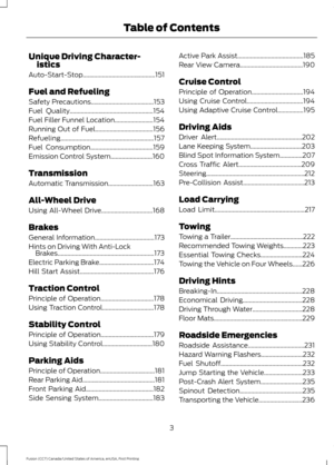 Page 6Unique Driving Character-
istics
Auto-Start-Stop.............................................151
Fuel and Refueling
Safety Precautions.......................................153
Fuel Quality....................................................154
Fuel Filler Funnel Location........................154
Running Out of Fuel....................................156
Refueling..........................................................157
Fuel Consumption.......................................159
Emission Control...