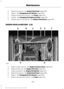 Page 262Brake fluid reservoir.  See Brake Fluid Check (page 268).
D
Battery.  See 
Changing the 12V Battery (page 269).
E
Engine compartment fuse box.  See 
Fuses (page 245).
F
Air filter.  See 
Changing the Engine Air Filter (page 278).
G
Washer system fluid reservoir.  See 
Washer Fluid Check (page 269).
H
UNDER HOOD OVERVIEW - 2.5L Engine coolant reservoir.  See 
Engine Coolant Check (page 263).
A
Engine oil filler cap.  See 
Engine Oil Check (page 261).
B
Engine oil dipstick.  See 
Engine Oil Dipstick (page...