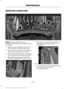 Page 276REMOVING A HEADLAMP
Note:
To remove push pins, use a
flat-bladed screwdriver to pull up the center
release pin.
1. Make sure the headlamp control is in the off position and open the hood.
2. Remove the six push pins securing the
front fascia to the front trim cover.
3. Remove the three bumper cover upper
screws using a flat-bladed screwdriver.
4. Remove the push pin at the inboard side of the headlamp you are servicing. 5. Remove the two screws securing the
headlamp using a flat-bladed
screwdriver. 6....