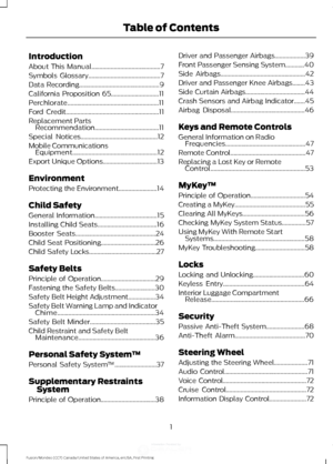 Ford Fusion 16 Owners Manual