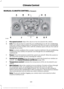 Page 123MANUAL CLIMATE CONTROL (If Equipped)
Fan speed control:
 Adjust the volume of air circulated in the vehicle.
A
A/C:
 Press the button to switch the air conditioning on or off. Air conditioning
cools your vehicle using outside air. To improve the time to reach a comfortable
temperature in hot weather, drive with the windows open until you feel cold air
through the air vents.
B
Note: In certain conditions (for example, maximum defrost), the air conditioning
compressor may continue to operate even though...