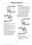 Page 2321.
Connect the positive (+) jumper cable
to the positive (+) terminal of the
discharged battery.
2. Connect the other end of the positive (+) cable to the positive (+) terminal
of the booster vehicle battery.
3. Connect the negative (-) cable to the negative (-) terminal of the booster
vehicle battery.
4. Make the final connection of the negative (-) cable to an exposed metal
part of the stalled vehicle's engine,
away from the battery and the fuel
injection system, or connect the
negative (-) cable...