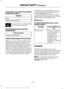 Page 444If you want to run a report by using the
touchscreen, select:
Message
Apps
Vehicle Health Report You can also run a vehicle health
report by voice command.
Press the voice button and when
prompted say: Voice command
Vehicle Health Report
Vehicle Health Report Privacy Notice
When you create a Vehicle Health Report,
Ford Motor Company may collect your
cellular phone number (to process your
report request) and diagnostic information
about your vehicle. Certain versions or
updates to Vehicle Health Report...