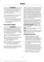 Page 119WARNINGS
Always set the parking brake fully
and make sure that the transmission
is securely latched in park (P)
(automatic transmission) or first gear (1)
(manual transmission). To set the parking brake, pull the parking
brake handle up as far as possible.
To release the parking brake:
1. Press and hold the button located at
the end of the parking brake handle.
2. Pull the handle up slightly, then push the handle down.
HILL START ASSIST WARNINGS
The system does not replace the
parking brake. When you...