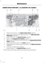 Page 156UNDER HOOD OVERVIEW - 1.4L DURATEC-16V (SIGMA)
Engine coolant reservoir*:  See Engine Coolant Check (page 161).A
Brake and clutch fluid reservoir (right-hand drive)*:  See Brake and ClutchFluid Check (page 162).B
Engine oil filler cap*:  See Engine Oil Check (page 160).C
Battery:  See Changing the 12V Battery (page 162).D
Brake and clutch fluid reservoir (left-hand drive)*:  See Brake and Clutch FluidCheck (page 162).E
Engine compartment fuse box. See Fuses (page 142).F
Windshield and rear window washer...