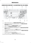 Page 160UNDER HOOD OVERVIEW - 1.6L DURATORQ-TDCI (DV) DIESEL
Engine coolant reservoir*:  See Engine Coolant Check (page 161).A
Brake and clutch fluid reservoir (right-hand drive)*:  See Brake and ClutchFluid Check (page 162).B
Engine oil filler cap*:  See Engine Oil Check (page 160).C
Battery:  See Changing the 12V Battery (page 162).D
Brake and clutch fluid reservoir (left-hand drive)*:  See Brake and Clutch FluidCheck (page 162).E
Engine compartment fuse box. See Fuses (page 142).F
Windshield and rear window...