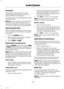 Page 231Ensembles
Ensembles contain a group of radiostations. Each ensemble can consist ofseveral different radio stations.
The radio station name displays below theensemble name.
Note:When you tune from one ensembleto another, it can take a while until thesystem synchronizes to the next ensemble.The system mutes during synchronization.
Selecting Radio Band
DAB1 and DAB2 operate in the same way.You can store up to 10 different presets oneach band.
1.Press the RADIO button.
2.Press the left arrow button to...