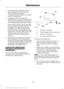 Page 1525. Locate the vertical adjuster (A) for
each headlamp. Turn the adjuster
control either clockwise or
counterclockwise to adjust the vertical
aim of the headlamp.
6. In addition to the horizontal line marked in step 2, a pair of vertical lines
(E) must be marked at the center line
of the headlamps on the wall or screen.
7. On the wall or screen, locate the high intensity area of the beam pattern. The
left edge of the high intensity area
should be even with the vertical line
corresponding to the headlamp...