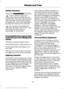 Page 184Safety Practices
WARNINGS
If your vehicle is stuck in
snow, mud, or sand, do not
rapidly spin the tires; spinning the
tires can tear the tire and cause
an explosion. A tire can explode in
as little as three to five seconds. Do not spin the wheels at
over 35 mph (56 km/h). The
tires may fail and injure a
passenger or bystander. Driving habits have a great deal
to do with your tire mileage and
safety.
*Observe posted speed limits
*Avoid fast starts, stops and turns
*Avoid potholes and objects on
the road...