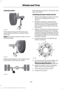 Page 193Jacking location
Front axle jacking point: Place the jack
under the pin on the front surface of the
front axle.
Note:
Do not place the jack under or on the
steering linkage. Rear axle jacking points: All models except
E-350 and E-450 dual rear wheel. Rear axle jacking points: E-350 and E-450
dual rear wheel.
Installing the spare wheel and tire
1. Refer to the diagrams above to locate
the correct jacking point for your
vehicle.
2. Raise the vehicle by using the jack handle to turn the jack nut clockwise....