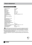 Page 2424
Общая информация
Технические характеристики
Размер (диагональ)   21,6” (55 см)
Яркость      300 кд/м2
Контрастность     1000:1
Время отклика      5 мс
Разрешение      1920 x 1080
Формат экрана      16:9
Система цветности    PAL, SECAM
Система звука      DK, I, BG
Стереозвук NICAM    Мощность динамиков 2 х 3 Вт
Аудио-видео RCA вход    +
SCART       +
Компьютерный аудиовход   +
HDMI        +
VGA        +
Компонентный (YUV) вход  +
Вход для антенны    +
Выход для наушников    +
Экранное меню на русском
и...