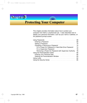 Page 81Protecting Your Computer
ãˆ‰¢@  —™–¥‰„…¢@   ˆ–¦@ £–@ —™–£…ƒ£@ ¨–¤™
ƒ–”—¤£…™@ †™–”@ £ˆ…†£@ –™@  ¤¢…K É£@  „…¢ƒ™‰‚…¢@ ˆ–¦@ £–
 ¨–¤™@   ¢¤ƒˆ@  ¨–¤™@  –™@  –•
£ˆ…@  —™–”—£@ ¢ƒ™……•K
ä¢‰•‡ 
@K@K@K@K@K@K@K@K@K@K@K@K@K@K@K@K@K@K@K@K@K@K@K@K@K@K@Köø
Å•£…™‰•‡@  
KKKKKKKKKKKKKKKKKKKKKKK@öù
â…££‰•‡@  
KKKKKKKKKKKKKKKKKKKKKKKK@÷ð
 –™@ Ù…”–¥‰•‡@  
KKKKKKKKKKKKKK@÷ô
Æ–™@  ×–¦…™`Ö•@  –™@   @ ÷ô
Æ–™@  â¤—…™¥‰¢–™@ 
KKKKKKKKKKKKKKKKKK@÷ö
Ù…”–¥‰•‡@  ×–¦…™`Ö•@  ¦‰£ˆ@ â¤—…™¥‰¢–™@ Á¤£ˆ–™‰£¨ @ ÷ø
ä¢‰•‡@ £ˆ…@  Å„‰£–™...