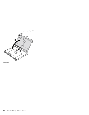 Page 108(continued)
Removing and replacing a FRU
102ThinkPad A20m/p, A21m/p, A22m/p 