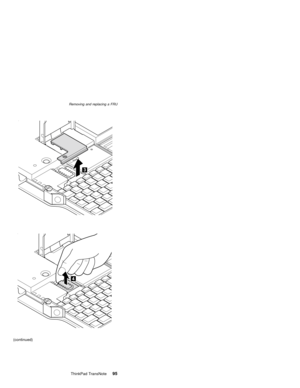Page 99(continued)
Removing and replacing a FRU
ThinkPad TransNote95 