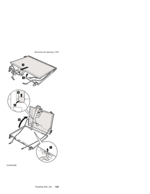 Page 1273
4
6
9
8
7
(continued)
Removing and replacing a FRU
ThinkPad X30, X31123 