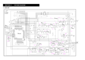 Page 28SECTION 11 VOLTAGE DIAGRAM
11  -  1
11-1 MAIN UNIT
LON: 0
LOF: 3.02
LON: 2.82
LOF: 0
C: 3.02 T: 3.04
R: 2.40
C: 3.82C: 3.10
C: 1.65
T: 0
R: 0.86C: 1.95
T:  0
R: 2.97C: 3.12
T: 0
R: 3.02
C: 3.10
T: 1.58
R: 0T: 3.05
R: 0
T: 1.46
R: 0C: 0C: 3.12
T: 1.48
R: 0T: 1.45
R: 0
C: 2.50
C: 3.13T,SC: 0.49
SO: 0.61 T: 0
SO: 2.95
SC: 0T: 3.94
SO: 3.79
SC: 3.98
T: 0
SO: 2.33
SC: 0T: 0
SC: 0
SO: 4.50
T,SC: 0.43
SO: 1.93
T: 1.07
R: 0
T: 3.70
R: 4.00 T: 0.43
R: 0
T: 0.50
R: 0T: 2.77
SO: 0
SC: 2.77T: 0
R: 3.12
T: 3.00
R: 0...