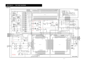 Page 66SECTION 10 VOLTAGE DIAGRAM
Á ÁFRONT UNIT
PC3/AN11
AVSS
TEST
X2
X1
VSS
OSC1
OSC2
RES
MD0
P20/IRQ4/ADTRG
P21/UD 1
2
3
4
5
6
7
8
9
10
11
12
13
14
15
16
17
18
19
20
21
22
23
24
25
26
27
28
29
30
31
32
33
34
35
36
37
38
39
40
41
42
43
44
45
46
47
48
49
50
51 52
53
54
55
56
57
58
59
60
61
62
63
64
65
66
67
68
69
70
71
72
73
74
75
76
77
78
79
80
81
82
83
84
85
86
87
88
89
90
91
92
93
94
95
96
97
98
99
100
P22
P23
P24
P25
P26
P27
P30/SCK1
P31/SI1
P32/SO1
P33/SCK2
P34/SI2
P35/SO2
P36/STRB
P37/CS
VSS
V3
V2
V1
VCC...