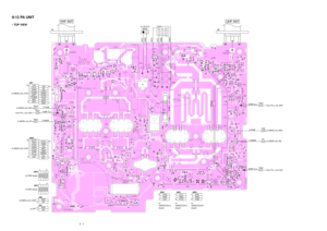 Page 839 - 7
9-12 PA UNIT• TOP VIEW
14
8
5
1
3 6
4156
1
3 6
4
SPE
SP J50
to MAIN unit J1853SPE
SP J51 1
2
2
1 to SP1DRVI
DRVI
GND
GND
J93114
to DRV board
GND
GND
DRVO
DRVO
J93214
to DRV board
V-C1
GND
V-C2 J651
1
V-A2
GND
V-A1 J652
3
to 
VARISTOR-A
boardto 
VARISTOR-C
boardto 
VARISTOR-B
board
V-B1
GND
V-B2 J653
1
3 13
14V
UTU1
UPRI
VUMS
UATT
POWS
REF
NC2 J39
1 15
2 16
to MAIN unit J1351
14V5VUT9VUR9VVUT9FOR43PVGND
VUTP J504
15
1 16
2 to MAIN unit J130114PV
VT9V
UR9V
UTU2
VPRI
VTU2
ICH
   
VTU1GNDHVVAT...