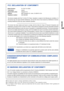 Page 3ENGLISH
FCC DECLARATION OF CONFORMITY
Model Number:PL1702 / PL1702W
Trade Name:iiyama
Responsible party:Ampronix Inc.
Address:8697 Research Dr. Irvine, CA.92618 U.S.A.
Telephone number:949-788-9930
This device complies with Part 15 of the FCC Rules. Operation is subject to the following two conditions: (1)
This device may not cause harmful interference, and (2) this device must accept any interference received,
including interference that may cause undesired operation.
This device has been tested and...