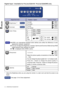 Page 22ENGLISH
18     OPERATING THE MONITOR
User
Menu:1
1680 × 1050
H:65.4KHz  V:60.1Hz
DCROFF
GR
B
Adjustment Item Problem / Option                               Button to Press
Too dark
Too brightBrightness *1
ContrastToo dull
Too intense
*1Adjust the Brightness when you are using the monitor in a dark room and feel the screen is too
bright.
Direct
Direct
Sharpness
Normal
Mode1High contrast
Mode2DarkGamma
Color Temp.Color 1: 9300K
1
NOTE„sRGB is an international standard which defines and unifies the...