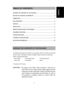 Page 7 
1 
English 
Deutsch
 
Français
 Polski Nederlands     
TABLE OF CONTENTS 
 
CHEKING THE CONTENTS OF THE PACKAGE ............................................................1 
BEFORE YOU OPERATE THE MONITOR .......................................................................2 
CONNECTING ..................................................................................................................2 
WALL MOUNTING...