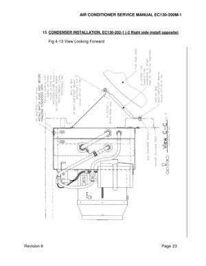 Page 30 
AIR CONDITIONER SERVICE MANUAL EC130-200M-1 
Revision 6                                                                                                         Page 23 
 
13. CONDENSER INSTALLATION, EC130-202-1 (-2 Right side install opposite) 
 
Fig 4-13 View Looking Forward 
 
 
  