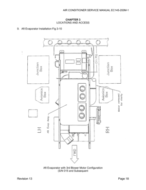 Page 24AIR CONDITIONER SERVICE MANUAL EC145-200M-1 
 
Revision 13  Page 18 
 
CHAPTER 3 
LOCATIONS AND ACCESS 
 
9.  Aft Evaporator Installation Fig 3-10 
 
 
 
 
 
 
 
 
 
 
 
 
 
Cut and paste 
 
 
 
 
 
 
 
 
 
 
 
 
 
 
 
 
 
 
 
 
 
 
 
 
 
 
 
 
 
 
 
Aft Evaporator with 3rd Blower Motor Configuration 
(S/N 015 and Subsequent  