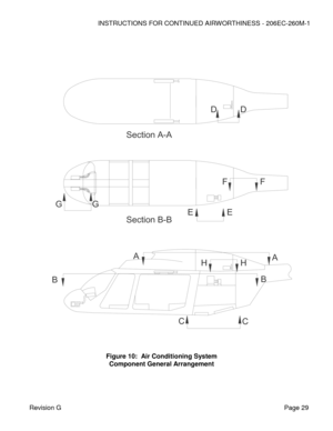 Page 35INSTRUCTIONS FOR CONTINUED AIRWORTHINESS - 206EC-260M-1 
 
Revision G   Page 29 
 
 
 
 
 
 
 
 
 
 
 
 
 
 
 
 
 
 
 
 
 
 
 
 
 
 
 
 
 
 
 
 
 
 
 
 
 
 
 
 
 
 
 
 
 
Figure 10:  Air Conditioning System 
Component General Arrangement HH
GG
FF
E
D
E
D
Section B-B
Section A-A
CC
BB
AA  