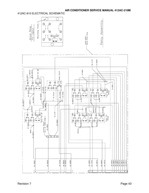 Page 53                                                                      AIR CONDITIONER SERVICE MANUAL 412AC-210M 
Revision 7 Page 43 
412AC-810 ELECTRICAL SCHEMATIC 
  