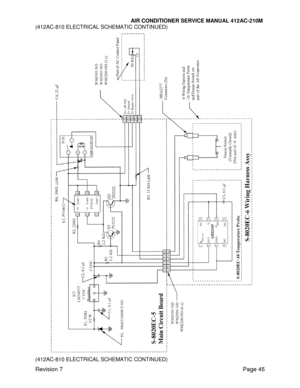 Page 55                                                                      AIR CONDITIONER SERVICE MANUAL 412AC-210M 
Revision 7 Page 45 
(412AC-810 ELECTRICAL SCHEMATIC CONTINUED) 
 
(412AC-810 ELECTRICAL SCHEMATIC CONTINUED)  