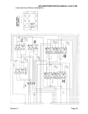 Page 60                                                                      AIR CONDITIONER SERVICE MANUAL 412AC-210M 
Revision 7 Page 50 
412AC-820 ELECTRICAL SCHEMATIC 
  