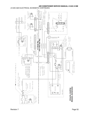 Page 62                                                                      AIR CONDITIONER SERVICE MANUAL 412AC-210M 
Revision 7 Page 52 
(412AC-820 ELECTRICAL SCHEMATIC CONTINUED)  