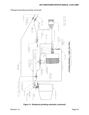 Page 54AIR CONDITIONER SERVICE MANUAL 412AC-208M 
 
Revision 14 Page 44 
(Refrigerant plumbing schematic continued) 
 
 
 
Figure 14:  Refrigerant plumbing schematic (continued) 
  