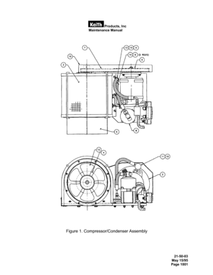 Page 31Products, Inc  
 Maintenance Manual 
 
 
  21-50-03
May 15/95
Page 1001
 
 
 
 
Figure 1. Compressor/Condenser Assembly 
  
