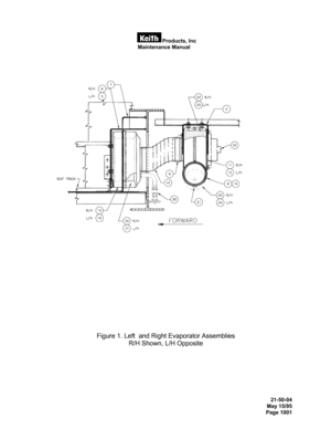 Page 36Products, Inc  
 Maintenance Manual 
 
 
  21-50-04
May 15/95
Page 1001
 
 
 
 
 
 
 
 
 
 
Figure 1. Left  and Right Evaporator Assemblies 
R/H Shown, L/H Opposite 
 
 
  