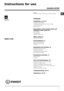 Page 1GB
1
!  This symbol reminds you to read this booklet.
Contents
Installation, 2-3-4-5
Unpacking and levelling
Connecting the electricity and water supplies
The first wash cycle
Technical data
Description of the washer-dryer and 
starting a wash cycle, 6-7
Control panel
Indicator lights
Starting a wash cycle
Wash cycles, 8
Table of wash cycles
Personalisation, 9
Setting the temperature
Setting the drying cycle
Functions
Detergents and laundry, 10
Detergent dispenser drawer
Preparing the laundry
Garments...