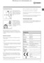 Page 33
GB
65 - 100 cm
Connecting the drain hose
 
Connect the drain hose, 
without bending it, to a drai-
nage duct or a wall drain 
located at a height between 
65 and 100 cm from the 
floor; 
alternatively, rest it on 
the side of a washbasin 
or bathtub, fastening the 
duct supplied to the tap 
(see figure). The free end 
of the hose should not be 
underwater.
! We advise against the use of hose extensions; if it is 
absolutely necessary, the extension must have the same 
diameter as the original hose and...