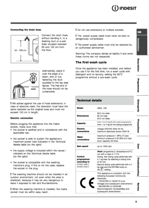 Page 3
65 - 100 cm 
from 1 to 6.5 kg for the wash programme;6.5 kg
AS/NZS 2040.2
AS/NZS 2442.2
 